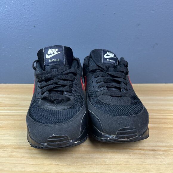 Nike Air Max 90 Sneakers Black Red CT3622-991 Women's Size 9 - Picture 3 of 9